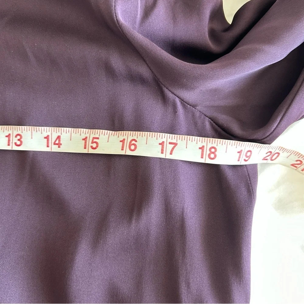 Vince 100% Silk Purple Zip Placket  Popover Top Tunic Lightweight Shirt Blouse S - Picture 14 of 14